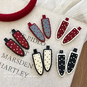 Set de horquillas vintage de lunares bonitas pinzas rojas y negras para el pelo de mujeres y niñas