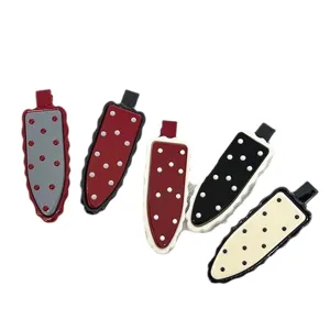 Conjunto de pinzas de pelo de lunares vintage, bonitas horquillas de pico de pato rojas negras.