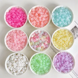 Acrylic Four Way Jelly Beads Loose Beads DIY Jewelry Making Accessories Colorful Cross Hole Beads For Phone Chain Crafts