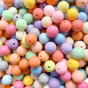 Perline Tonde Macaron in Acrilico Sfuse Fai da Te per Collana Catenina Telefono Creazione Gioielli