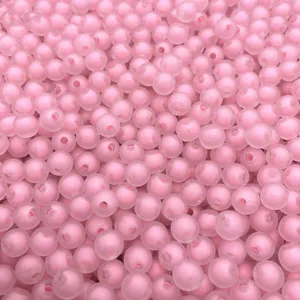 Rosa matte Acrylperlen Schüttgut für DIY Schmuckherstellung, Haargummis und Halsketten.
