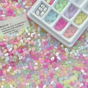 Acrylic Jelly Peanut Shaped Loose Beads For DIY Handmade Bracelet Necklace Jewelry Accessories Mixed Colors