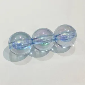 Transparent AB iridescent acrylic round beads three-link DIY handmade bracelet jewelry making material
