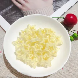 Transparent yellow star acrylic beads with vertical hole for DIY jewelry making accessories.