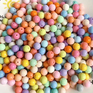 Perline sfuse rotonde in acrilico macaron per collana con catena di telefono fai-da-te.