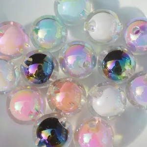 Colorful UV coated acrylic round beads 16mm DIY handmade jewelry making phone charms