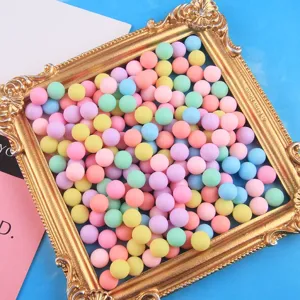 Matte resin macaron balls, colorful flatback cabochons for phone case DIY craft accessories.