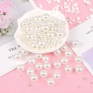 ABS imitation pearl round beads for DIY handmade jewelry bracelets and keychains accessories.