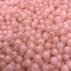 Rosa matte Acryl Perlen rund DIY Schmuckherstellung Zubehör Perlen Material Basteln