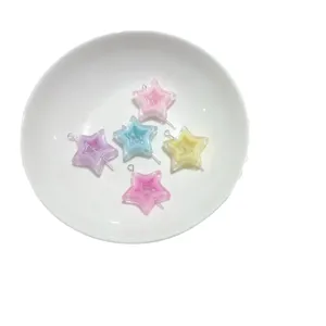 Transparent star acrylic vertical hole beads for DIY phone chains, necklaces, and jewelry accessories.