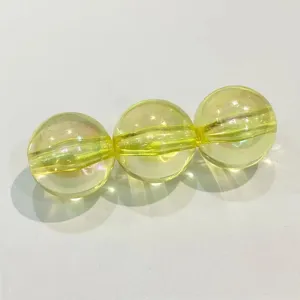 Transparent AB iridescent acrylic round bead close-up, perfect for DIY craft details.