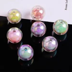 Acrylic double layer iridescent beads DIY handmade bracelet phone chain jewelry making accessories