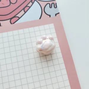 Cute cat paw acrylic bead with AB coating for DIY phone chains bracelets and jewelry making.