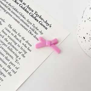 Pink bow loose beads, acrylic resin DIY bracelet jewelry making accessories, sweet cute craft supplies.