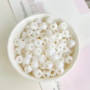 White acrylic four-way beads DIY jewelry accessories loose beads phone chain materials