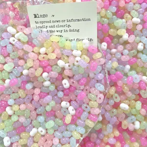 Acrylic jelly peanut beads loose beads DIY handmade jewelry bracelet necklace accessories details