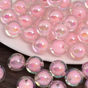 16mm acrylic beads colorful uv coated round spacer beads diy phone charm handmade craft making