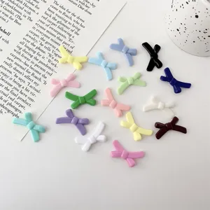 Colorful resin bow beads for DIY bracelets, cute jewelry making and craft accessories.