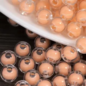 Acrylic transparent inner color beads for DIY handmade bracelets and phone chain accessories.
