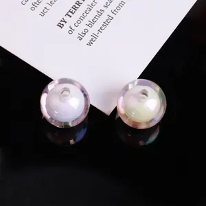Acrylic bead-in-bead AB color round beads 8-16mm for DIY jewelry bracelets phone chains kids.