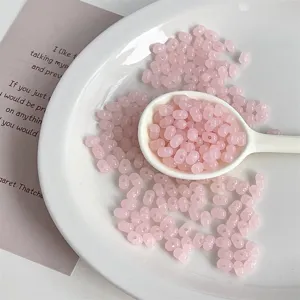 Pink acrylic jelly peanut beads for DIY handmade bracelets necklaces jewelry accessories material.