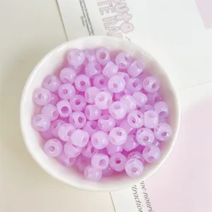 Purple acrylic jelly barrel beads for DIY jewelry making, phone chains and craft accessories.