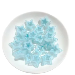 Transparent light blue star acrylic beads for DIY phone chains keychains necklaces 50pcs