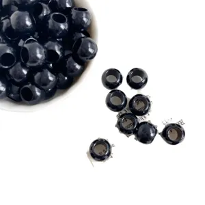 12mm black acrylic large hole round beads candy color DIY jewelry making craft loose spacer beads