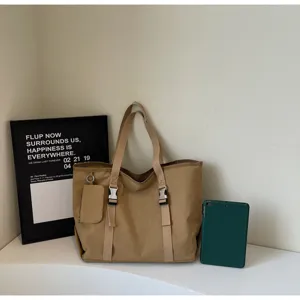 Large capacity canvas tote bag casual travel shoulder bag versatile stylish daily use