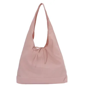 Korean Style Casual Nylon Tote Bag Large Capacity Solid Color Simple Shoulder Underarm Bag Daily Commuting Handbag