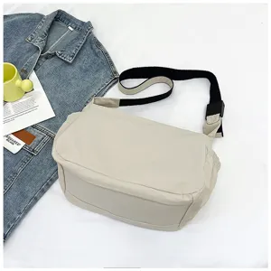 Casual nylon crossbody bag for women, large capacity daily shoulder bag with adjustable strap.