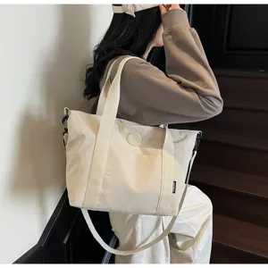 Grote casual canvas shopper tas voor dames, veelzijdige schouder crossbody tas voor forensen.