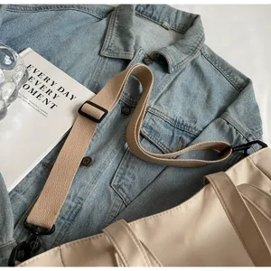Casual waterproof nylon tote bag large capacity solid color shoulder crossbody bag women