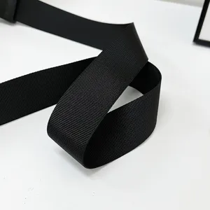 Black replacement bag strap detail shot, durable woven material for crossbody shoulder bags.