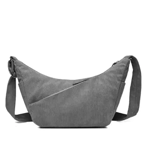 Casual corduroy schoudertas voor dames, grote capaciteit slouchy dumpling crossbody tas.