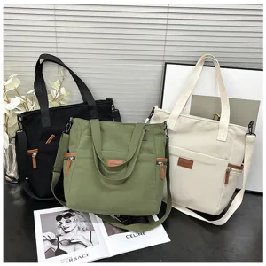 Large capacity corduroy tote bag women casual shoulder bag versatile student handbag messenger.