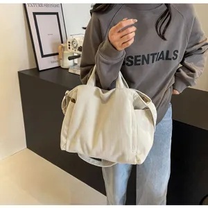 Large capacity corduroy tote bag for women, simple shoulder handbag and crossbody bag for daily.