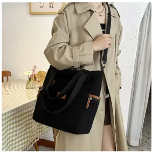 Stylish large capacity corduroy tote bag for women casual shoulder crossbody handbag.