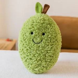 Green fruit plush toy cute stuffed vegetable doll fluffy pillow soft gift for kids and home decor
