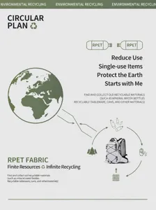 Lightweight outdoor sports backpack made of eco-friendly RPET fabric for hiking and traveling.