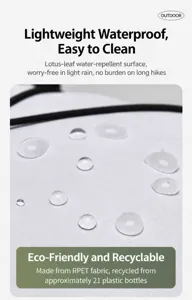 Waterproof outdoor backpack fabric detail showing lightweight eco-friendly RPET material.