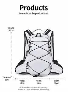 Lightweight breathable outdoor sports backpack for hiking and travel with bungee cord design