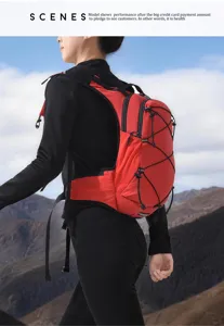 Outdoor sport backpack detail view, showing breathable design and durable fabric.