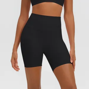 Pantaloncini da yoga a vita alta da donna, pantaloncini sportivi traspiranti per fitness.
