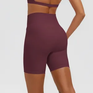 Pantaloncini da yoga a vita alta da donna, abbigliamento sportivo traspirante fitness.