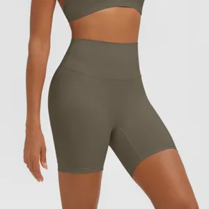 Pantaloncini yoga vita alta donna fitness sport palestra traspirante elasticizzato aderente