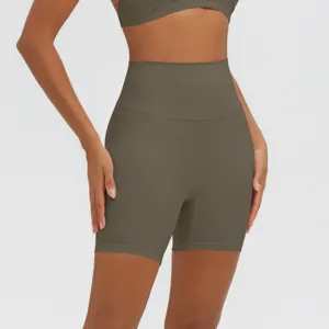 Pantaloncini da yoga a vita alta da donna, pantaloncini fitness traspiranti modellanti sportivi.