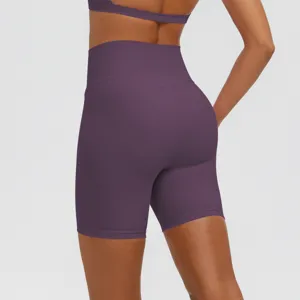 Pantaloncini yoga senza cuciture vita alta donna, fitness traspirante pancia piatta push up sport.