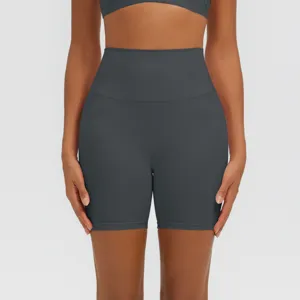 Pantaloncini da yoga vita alta donna fitness sportivi compressione leggings corti sport