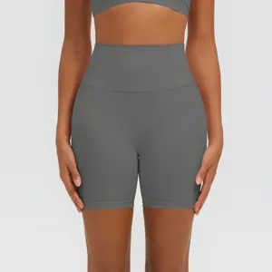 Pantaloncini yoga vita alta da donna, pantaloncini sportivi ciclista fitness e palestra.